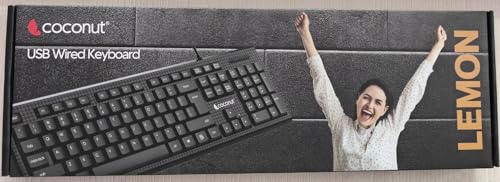 Image of coconut K23 USB Wired Keyboard, 104 Keys, Membrane Keys, 1.45m Cable, Black