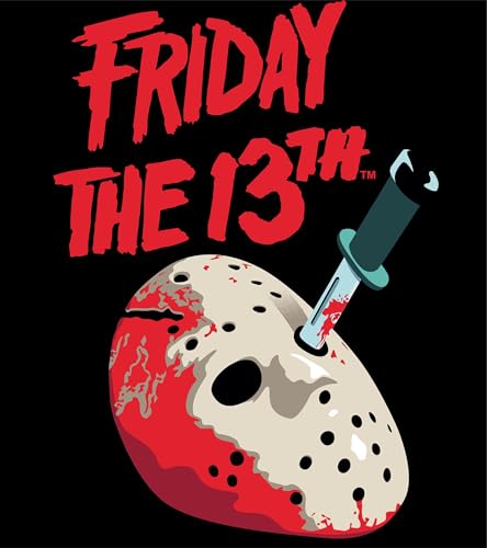 Friday The 13th Bloody Hockey Mask Men's Black Graphic Sleep Pajama Shorts2