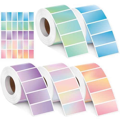 Humyoun 2500 Pcs Thermal Sticker Labels 1. 25 x 2. 25 Inch Rectangle Direct Thermal Labels Self Adhesive Multipurpose Printer Stickers for DIY Logo Design, Qr Code, Name Tag
