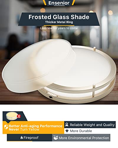 Glass 5Cct 13 Inch Dimmable Ceiling Light, Led Flush Mount Ceiling Light Fixture, 2700K-5000K Selectable, 24W, Kitchen, Hallway, Bedroom Lights For Ceiling, 2000Lm, Brushed Nickel – Fcc Listed #TOP2