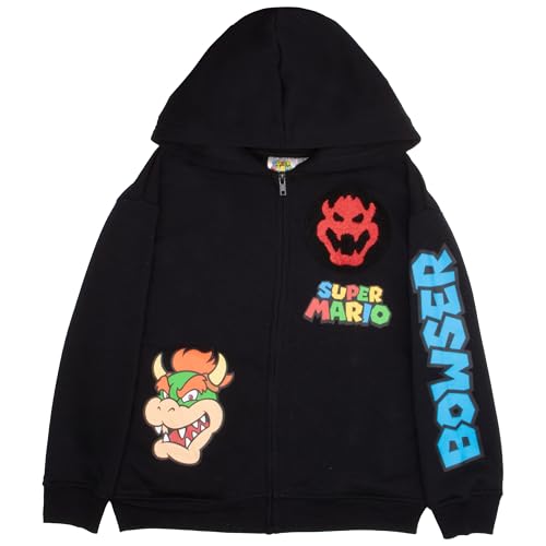 Image of Nintendo Super Mario, Bowser, Mario Kart Boys Zip-Up Hoodie and Shorts 2-Piece Set - Graphic Sweatshirt and Shorts for Kids