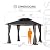 Sunjoy Hardtop Gazebo 10 x 12 ft. Outdoor Patio Gazebo with LED Lights (Batteries Operated), Remote Control and Netting, Black