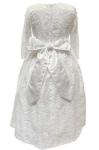 White First Communion Dress - Wedding Party Dress - Lito Communion Dress - Flower Girl Dress (Size 7) #TOP4