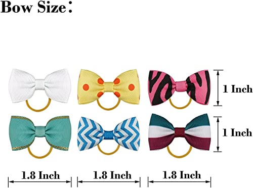 Yxiang 100Pcs Dog Bows, Cute Dog Hair Bows Yorkie Puppy Bows With Rubber Band Pet Grooming Bows Colored Polka Dot Dog Hair Accessories For Small Dog - 50 Pairs #TOP6