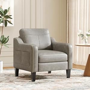 MALOL PU Leather Accent Chair, Mid-...