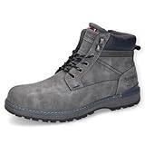 Dockers by Gerli Herren Schnürstiefel, Männer Boots,Warm gefüttert,uebergangsschuhe,schnürboots,Kurzstiefel,schnürung,dunkelgrau,8 UK / 42 EU