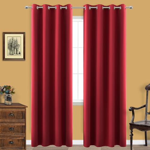 KOUFALL 2-Piece Blackout Curtains 96" Living Room Thermal