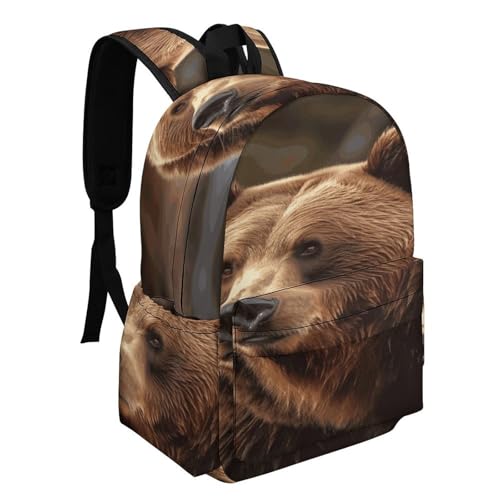 Grizzly Bear Printed Backpack Water-Resistant Pack Stylish Bag Lightweight Travel Backpack2