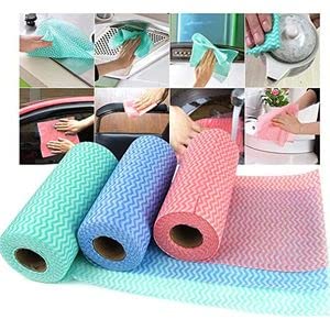 STARDOM MART Washable and Reusable- 2 Ply Kitchen Printed Tissue/Towel Paper Roll - Washable and Reusable- 1 Roll (80 Pulls Per Roll)- Random Colour