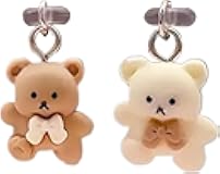 Zhuluck 2 Pcs USB C Dust Plug, Cute Cartoon Bear Type C Dust Plug Cover, Type C Dust Plug with Bear Pendants, USB C Anti Dust Cover for Cell Phone, Phone Charging Port Protector