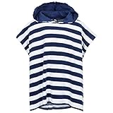 Poncho serviette de plage Trespass Oarfish Serviette de Plage avec Capuche Motif Rayures Bleu Marine