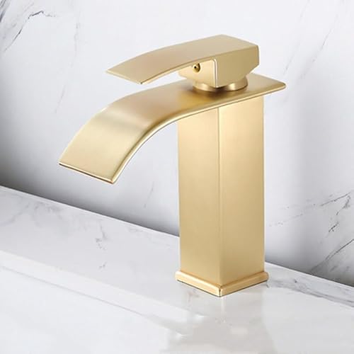 NURUGURE Bathroom Basin Faucet, Black Brass Bathroom Basin Faucet Hot Cold Mixer Tap for Vanity Sink