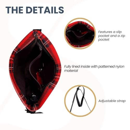 Signare Gobelin torba crossbody mała torba na ramię dla kobiet z modnym wzorem (XB02-RSTT), Czerwony, Rozmiar Uniwersalny