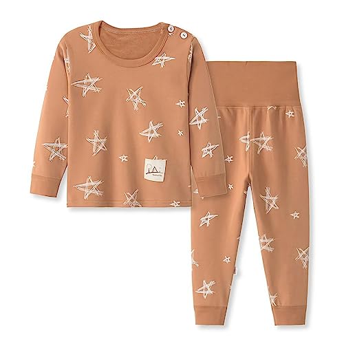 Image of YANWANG 100% Organic Cotton Baby Boys Girls Pajamas Set Long Sleeve Sleepwear