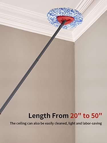 BONBELONG Spin Mop Replacement Handle - CRTHL 3-Section 22-to-48 Foot Mop Replacement Stick Compatible with Triangle vileda Spin Mop Base, EasyWring Mop Refills for Floor Cleaning