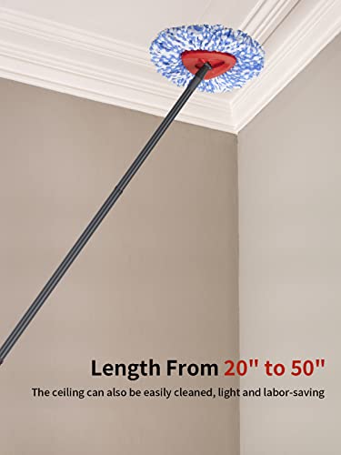 Aifeimei Spin Mop Replacement Handle - Crthl 3-Section 22-To-48 Foot Mop Replacement Stick Compatible With Triangle O-Cedar Spin Mop Base, Easywring Mop Refills For Floor Cleaning #TOP6