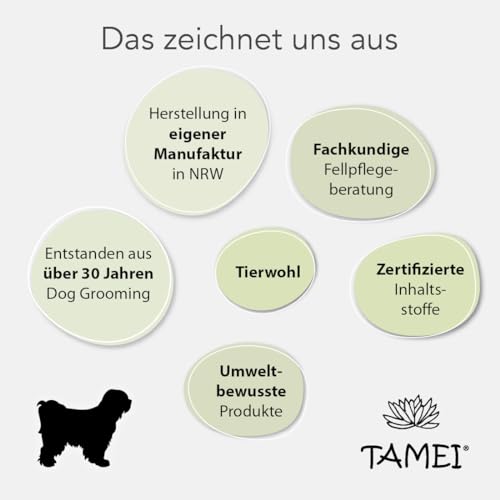 Tamei Bio Fellspray zur Kämmhilfe und Pflege für empfindliche Hunde und Welpen - natürlich biologisch, 250ml (Sensitiv ohne Duft) - vegan - Fell glättend, vitalisierend und aufbauend