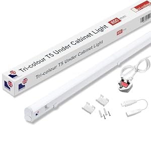 Morris LED Under Cabinet Light Linkable 3 Colours in 1 3000k/4000k/6500k Kitchen Light – UK Plug Included – 288mm, 550mm, 850mm,1150mm (850mm, 1Pack)