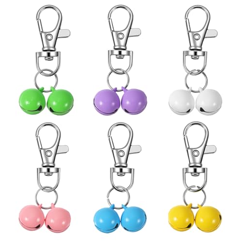 Ouligay 6 PCS Cat Bell for Collar Small Pet Bells for Dog Collars Mini Dog Collar Bells Loud Charm Colorful Pet Pendant Accessories for Training Dogs Training Bell Collars for Cat and Dogs