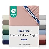 Dreamzie Lenzuolo con Angoli una Piazza e Mezza 140x200 cm - Angoli da 35 cm per Materassi...