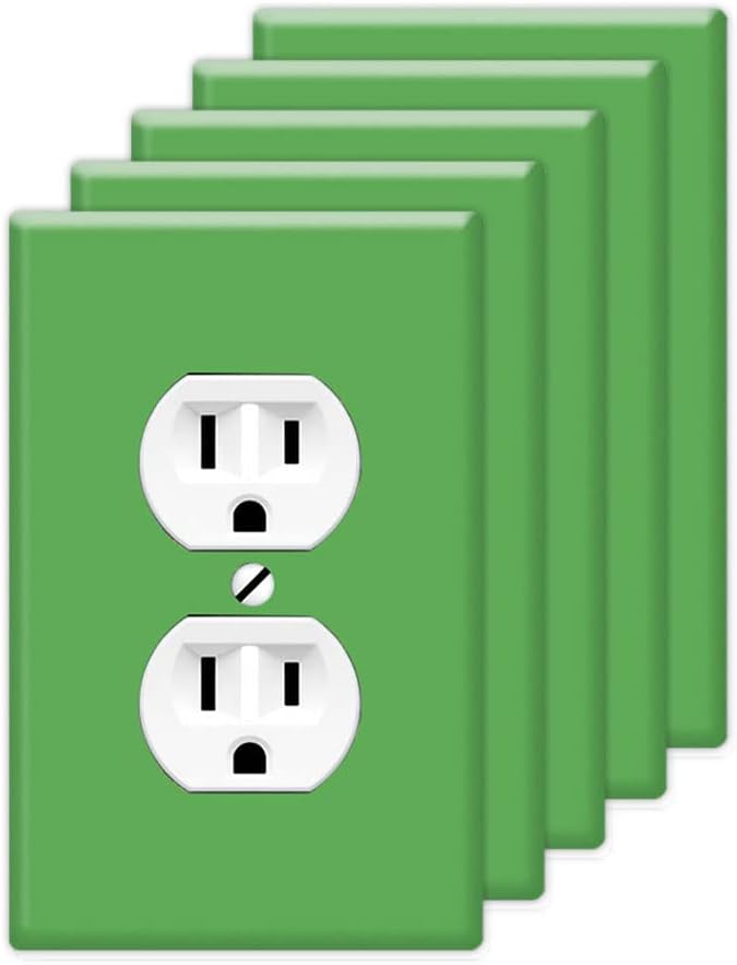 WIRESTER Duplex Outlet Cover Wall Plate/Switch Plate - Solid Favorite Red, 5 Piece Set