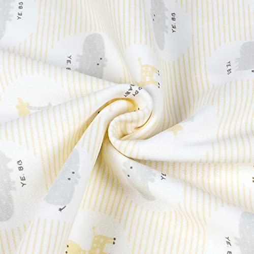 Zenssia Organic Cotton Toddler Pillowcase/Travel Pillowcase Pack Of 2 Set 13X18 Inches With Envelope Closure - Soft & Breathable Baby Pillow Case Cover With Cute Animal Printing, Yellow #TOP4