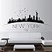 Décor À La Maison Grand Nyc New York City Skyline Stickers Muraux Ville Skyline Silhouette Wall Sticker Maison Chambre Décoration 116X57 Cm