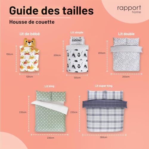 Housse de couette jungle verte pour chambre enfant simple