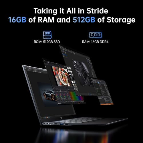 KONZID 2026 Laptop with AMD Ryzen 3 4300U Processor(Up to 3.7GHz), AMD Radeon Graphics,16GB DDR4 512GB NVMe SSD, Wi-Fi,Type-C,Webcam,15.6" Full HD IPS Display Portable Windows 11 Laptop Computer - 2