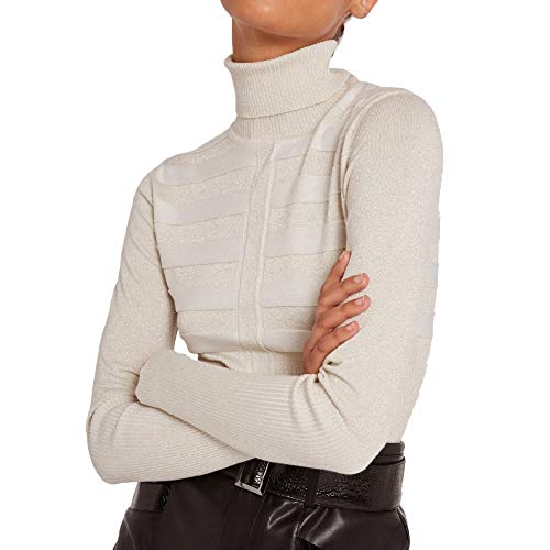Morgan Femme 202-mentosa Pull Manche Longue Col Roulé Lurex Mentosa Blanc TL, Blanc, L EU Morgan Femme 202-mentosa Pull Manche Longue Col Roulé Lurex Mentosa Blanc TL, Blanc, L EU