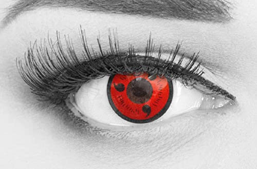 MeralenS Lenti a Contatto Colorate Rosse con Porta...