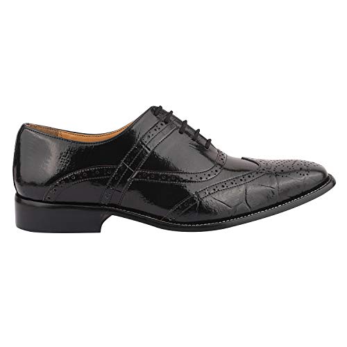 Image of LIBERTYZENO Mens Brogue & Plain Genuine Leather Animal Print Lace Up Oxford Dress Shoes for Easter Gift
