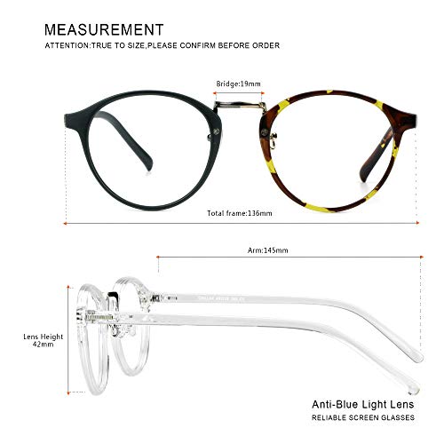 Image of Blue Light Blocking Glasses 3 Pack Square Frame Computer Gaming Reading Glasses Men Women Anti Eyestrain