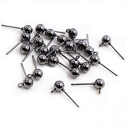 WXJ 50pcs / lot 6 Couleurs Constructions des Broches, 3/4 / 5mm Goujon goupille Boucles d'oreille Connecteur d'arrêt for DIY Produits d'accessoires de Fabrication de Bijoux