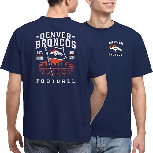 Junk Food NFL - Denver Broncos - Field Flag - Officially Licensed Adult Short Sleeve Fan Tee for Men and Women