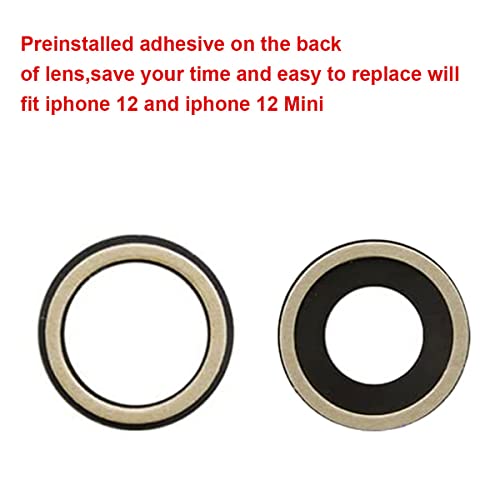 Perzework Original Back Rear Camera Lens Glass Replacement For Iphone 12 And Iphone 12 Mini With Pre-Installed Adhesive And Reparing Toolkit #TOP3
