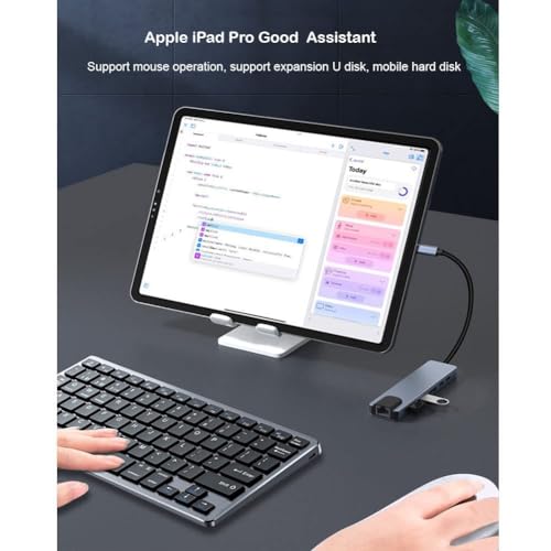 Image of USB HUB USB C Hub HDMI Adapter, 6 in 1 Multiport Compatible with MacBook pro to HDMI 4k,2 USB 3.0 Ports SD /TF Card Reader 55W PD for USB C Laptops & Type C Devices (USB C to 6 in 1 HUB)