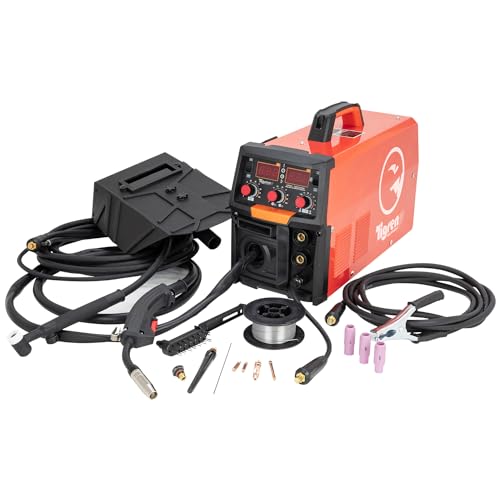 TIGREN TGN150MAT 230V 4-in-1 MIG TIG ARC/MMA Gas/Gasless IGBT Inverter Welder Welding Machine with Digital Display, Lightweight and Compact 140A Welding Kit with Accessories for Welding Equipment