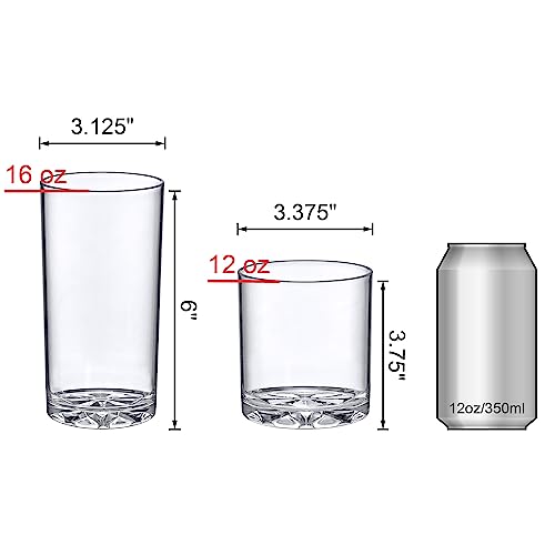 Amazing Abby - Liberty - 12-Ounce and 16-Ounce Plastic Tumblers (Set of 8), Drinking Glasses, Reusable Cups, BPA-Free, Shatter-Proof, Dishwasher-Safe (Made of Plastic, NOT Glass) by Amazing Abby - Used condition - Image 6