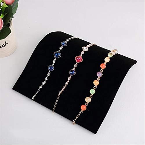 Velvet Necklace Bracelet Display Board, Necklace Chain Pendant Display Holder, Jewelry Organizer Stand Storage Tray, Jewelry Showcase Display Rack Organiser Storage Shelf for Women Girls (Black)