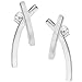 Produktbild Vinani Ohrstecker Linien gekreuzt groß mattiert glänzend Sterling Silber 925 Kreuz Ohrringe OEX