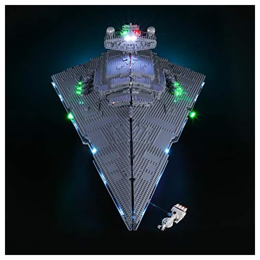 LIGHTAILING Ljusuppsättning med fjärrkontroll för (Star Wars Imperial Star Destroyer byggklossar modell – LED-ljussats kompatibel med Lego 75252 (ingår inte i modellen)