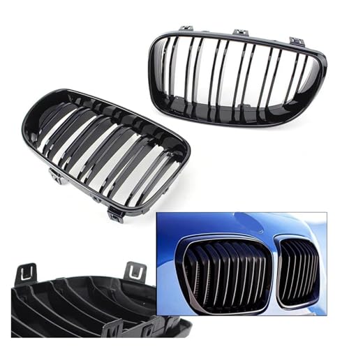 Grille calandre noir brillant pour BMW Série 1 E81 E87 2008-2011 avant gauche droite - 2