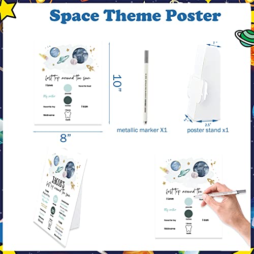 109 Pcs First Trip Around The Sun Birthday Decorations, Hombae Outer Space 1St Birthday Decorations Balloon Garland Photo Highchair Banner Crown Poster Cake Topper Astronaut Spaceship Orange Blue #TOP5