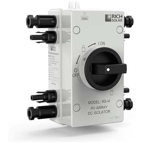 RICH SOLAR Solar PV DC Quick Disconnect Switch 1500V 32 Amps & 800V 55 Amps, RS-i4 Cover