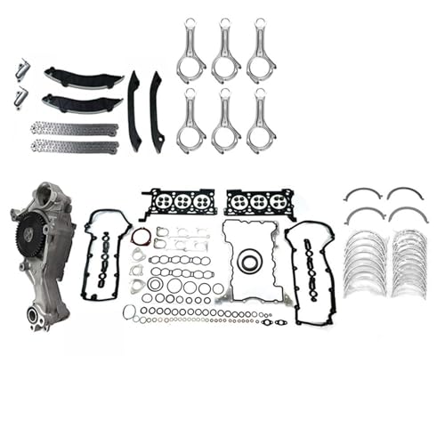 LBAXSXP Engine Overhaul Repair Kit Compatible with Jeep Grand Cherokee Compatible with Ram 1500 3.0 3.0L Diesel EXF Head Gasket Set Oil Pump Piston Timing Chain Kit