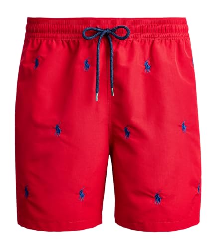 Polo Ralph Lauren Herren-Badehose mit Blumenmuster, Rot/Marineblau, XL