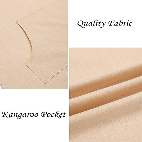 Coofandy Men's V-Neck Linen Robe Short Sleeve Kaftan Thobe Long Gown Casual Shirt For Beach, Summer Light Khaki #TOP5