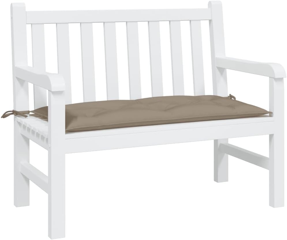 vidaXL Garden Bench Cushion Taupe 39.4"x19.7"x2.8" - Soft Hollow Fiber Filling - Water- Oxford Fabric - Indoor/Outdoor Use