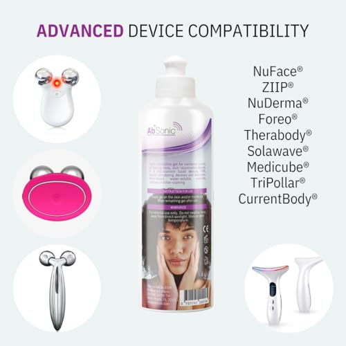 Absonic Conductive Gel for Cavitation & Microcurrent – Gel for Facial Rejuvenation, Body Sculpting, RF, Ultrasonic Devices & Abs Belts – Hypoallergenic, Paraben-Free, 2-Pack (8.5 oz Each) - Thumbnail 4